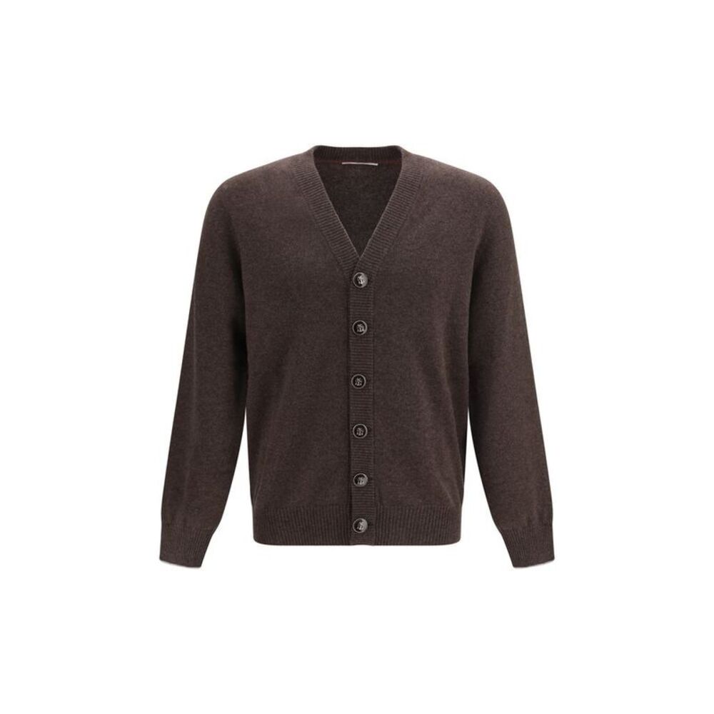 Brunello Cucinelli Brown Cashmere Men's Cardigan